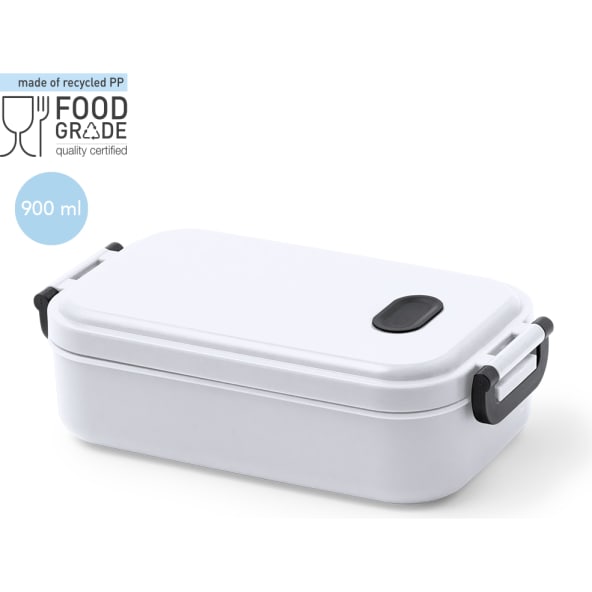Fiambrera personalizada de PP reciclado 900ml con cierre seguro