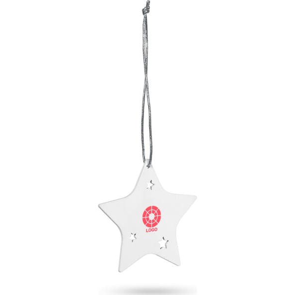 Adorno árbol de navidad con forma de estrella de madera