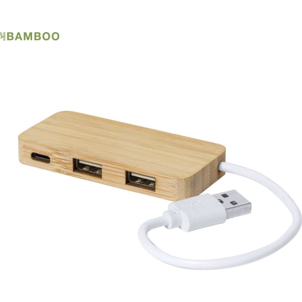 Puerto USB de bambú publicitario tipo c y USB 2. 0