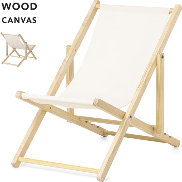 Silla plegable personalizada de madera y canvas reclinable