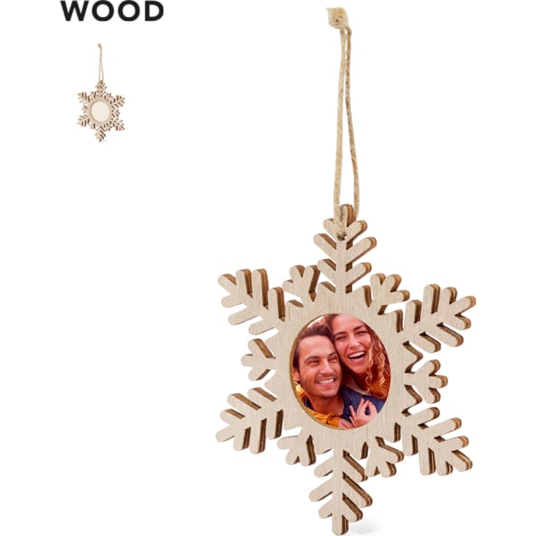 Adorno portafotos personalizado de madera elegante navideño