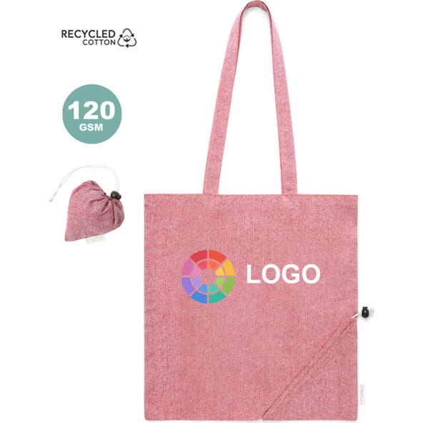 Bolsa eco plegable publicitaria algodón reciclado 120g/m2 grs 38x 40cm