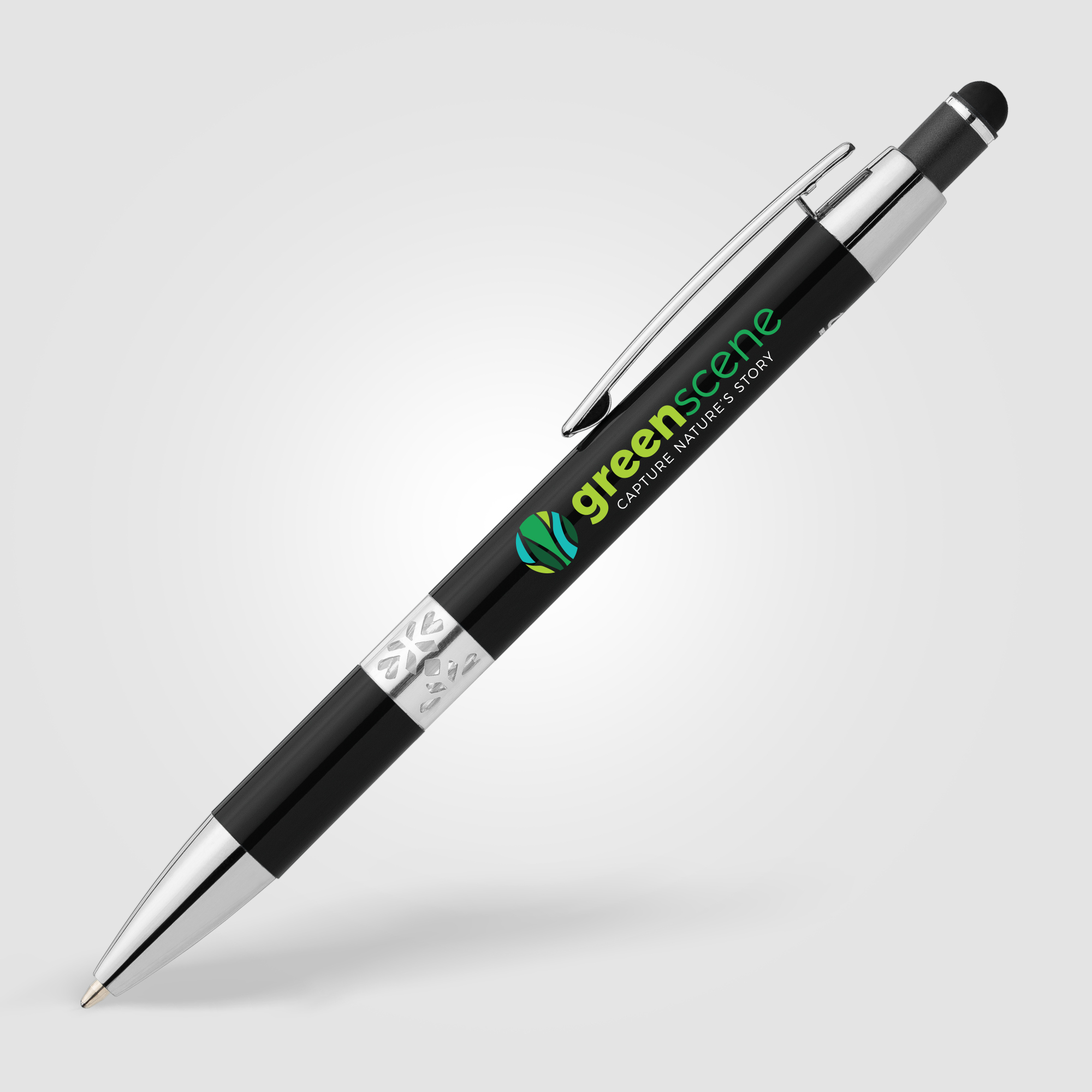 Adorn Recycled Aluminum Chrome Trim Stylus Pen