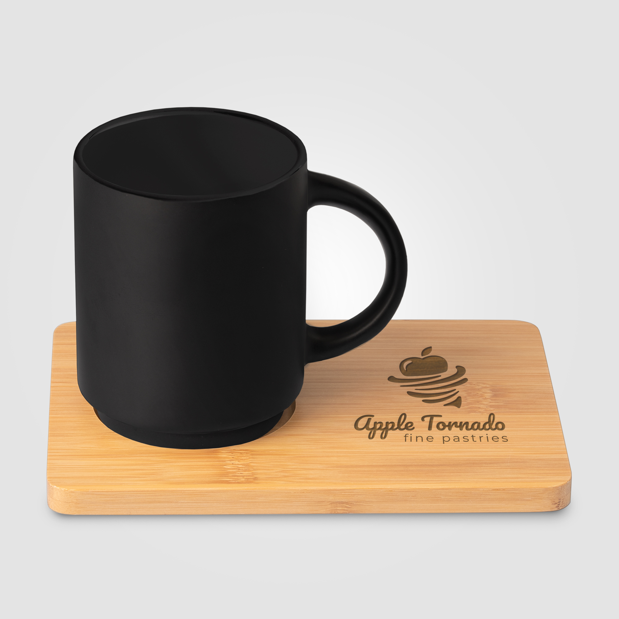 Café Duo - 11 oz. Ceramic Mug & Bamboo Board Set