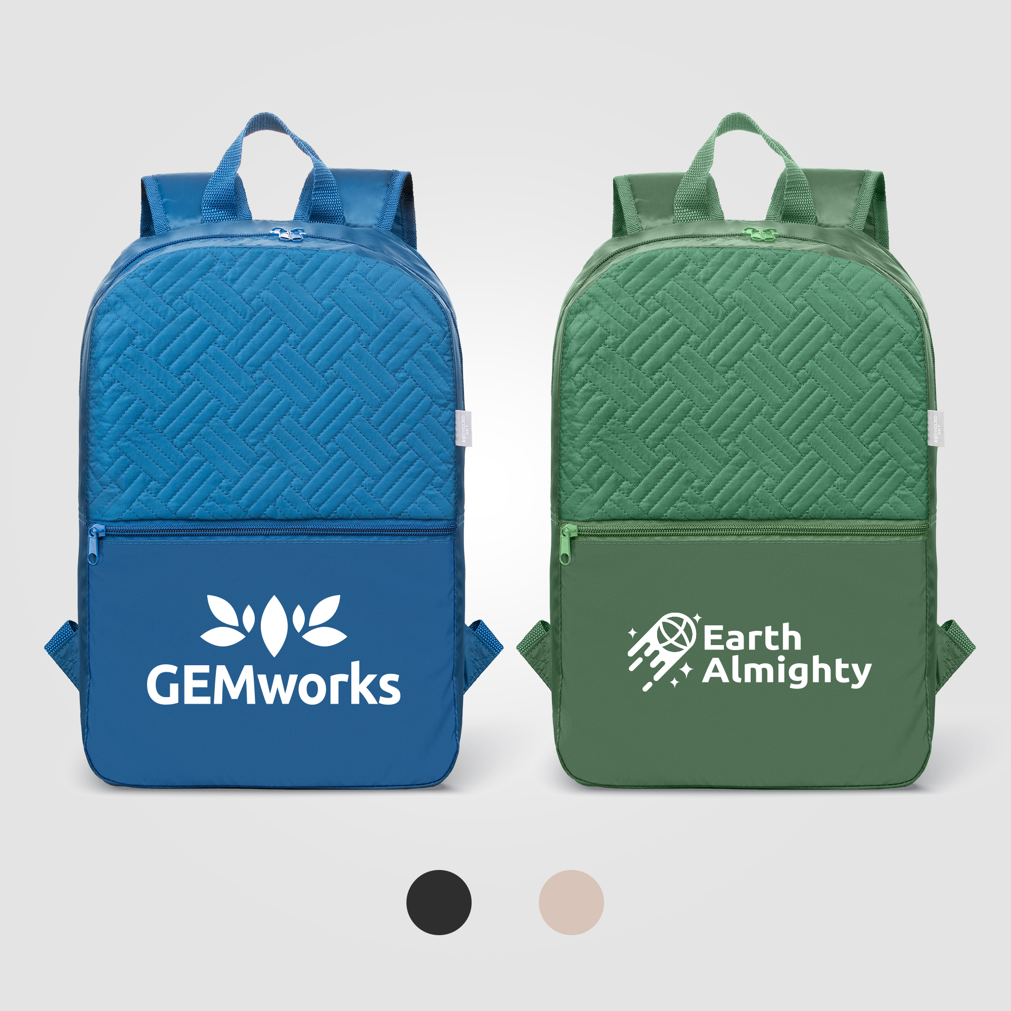 Sora Recycled 210D Polyester Quilted Backpack - 13L