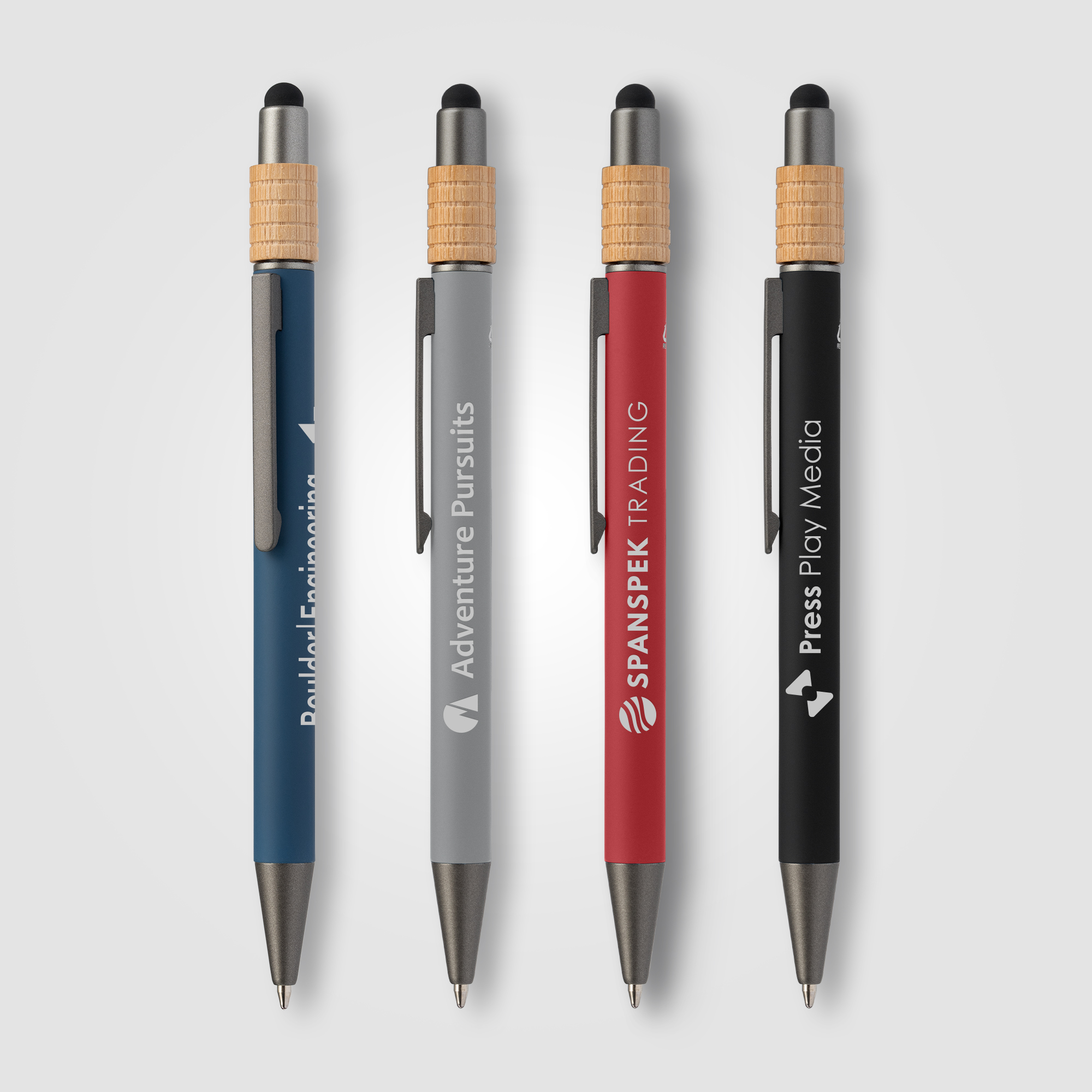 Reborn Spinner Recycled Aluminium Pen w/ Stylus - PATENT PENDING