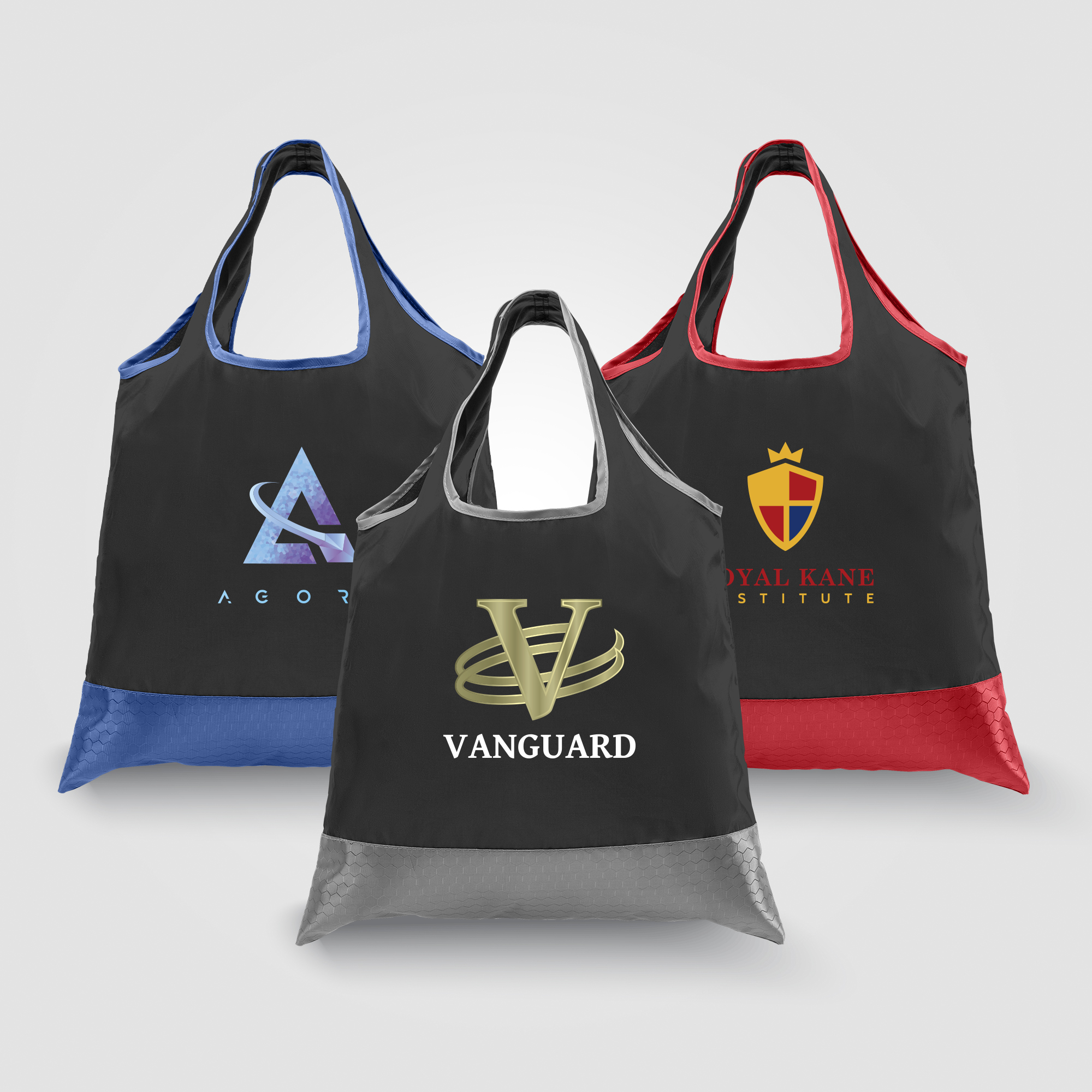 Zurich - Foldaway Shopping Tote Bag - 210D Polyester, 420D RipStop Trim 4