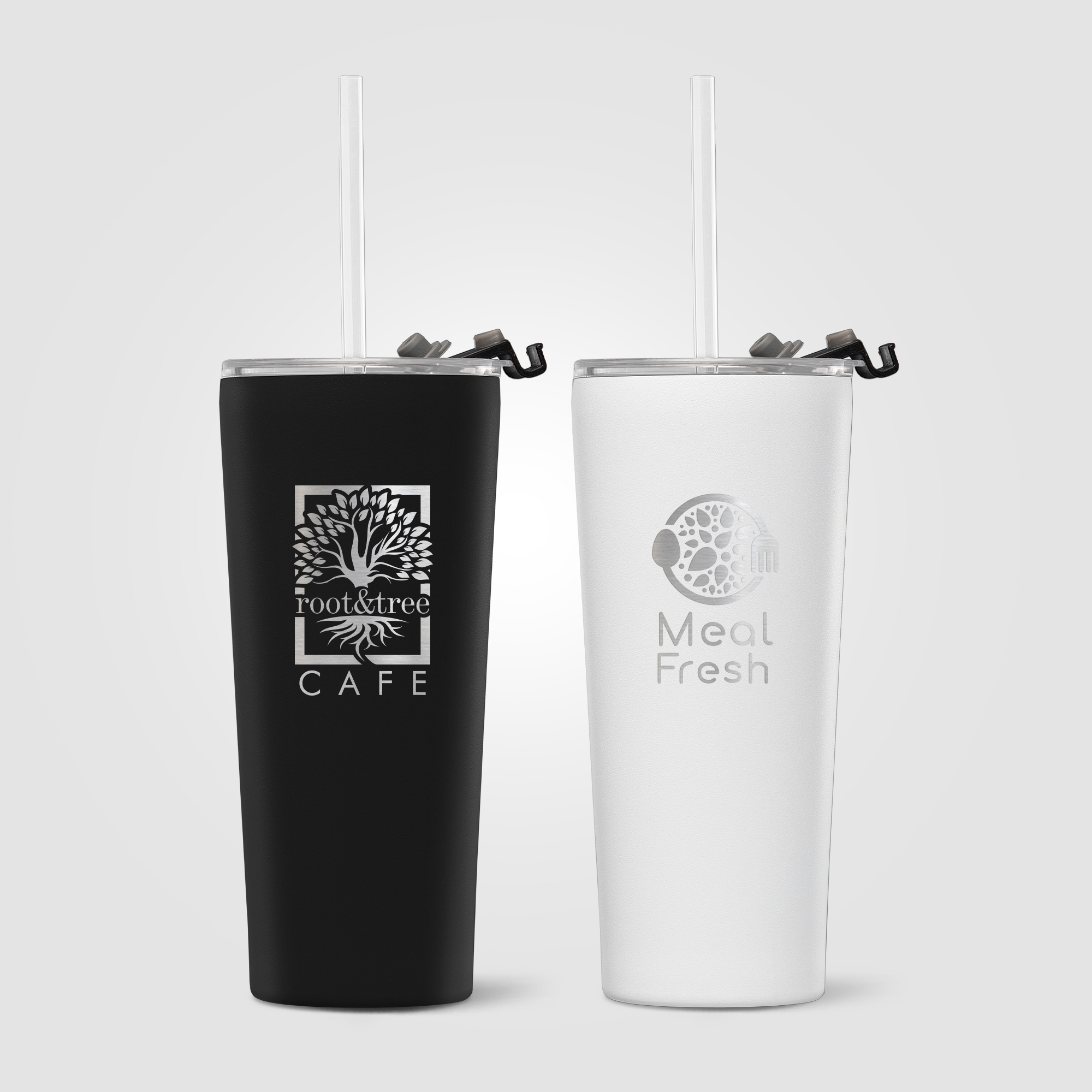 Excalibur - 21 oz. Double-Wall Stainless Tumbler with Straw​​ 2