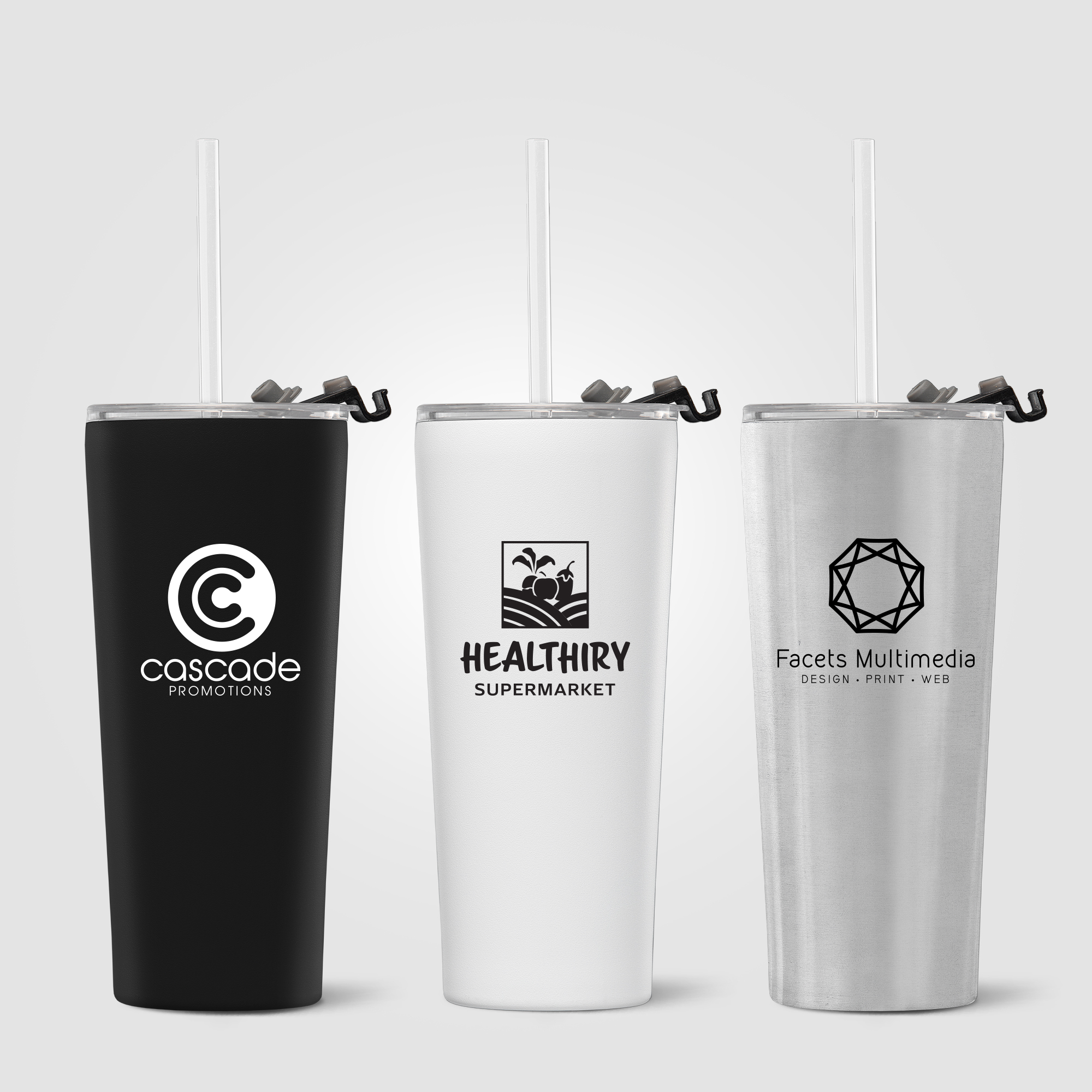 Excalibur - 21 oz. Double-Wall Stainless Tumbler with Straw​​ 30