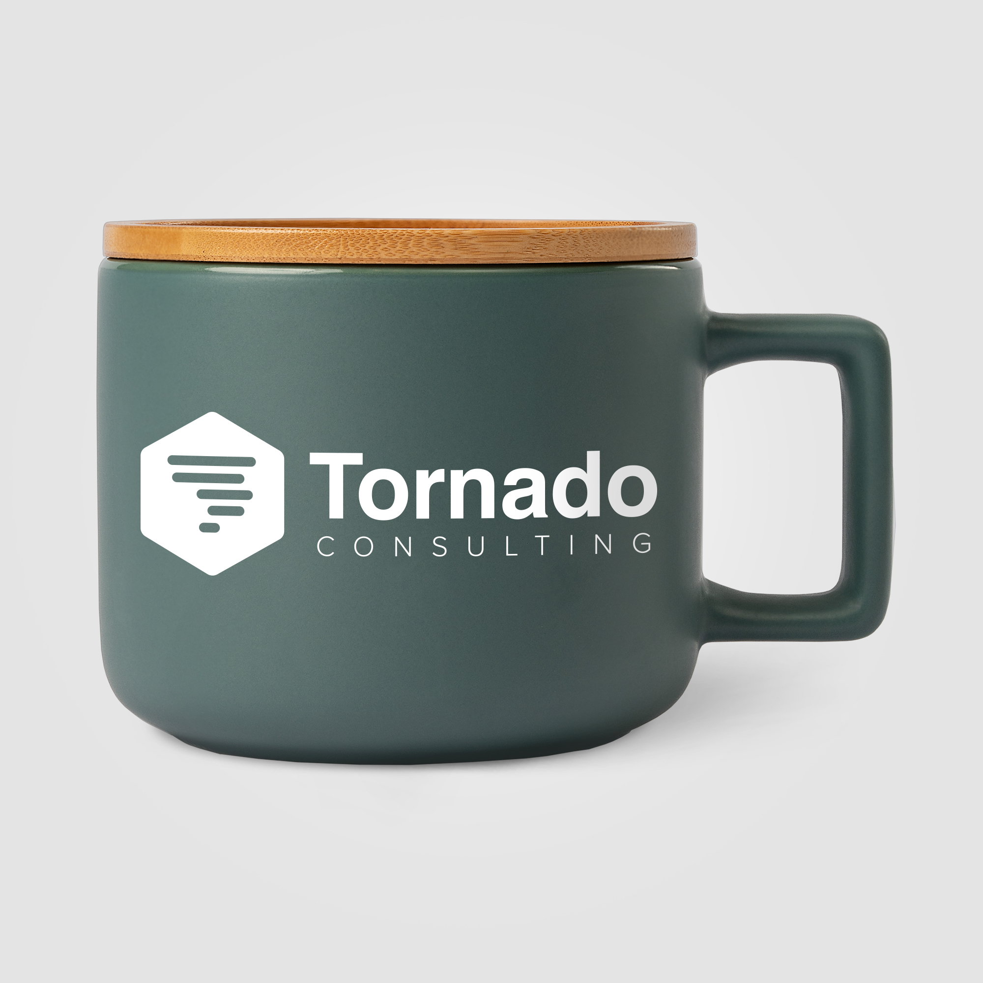 Café Virtuoso -  12 oz. Ceramic Mug with Bamboo Lid, custom mug with logo imprint 8