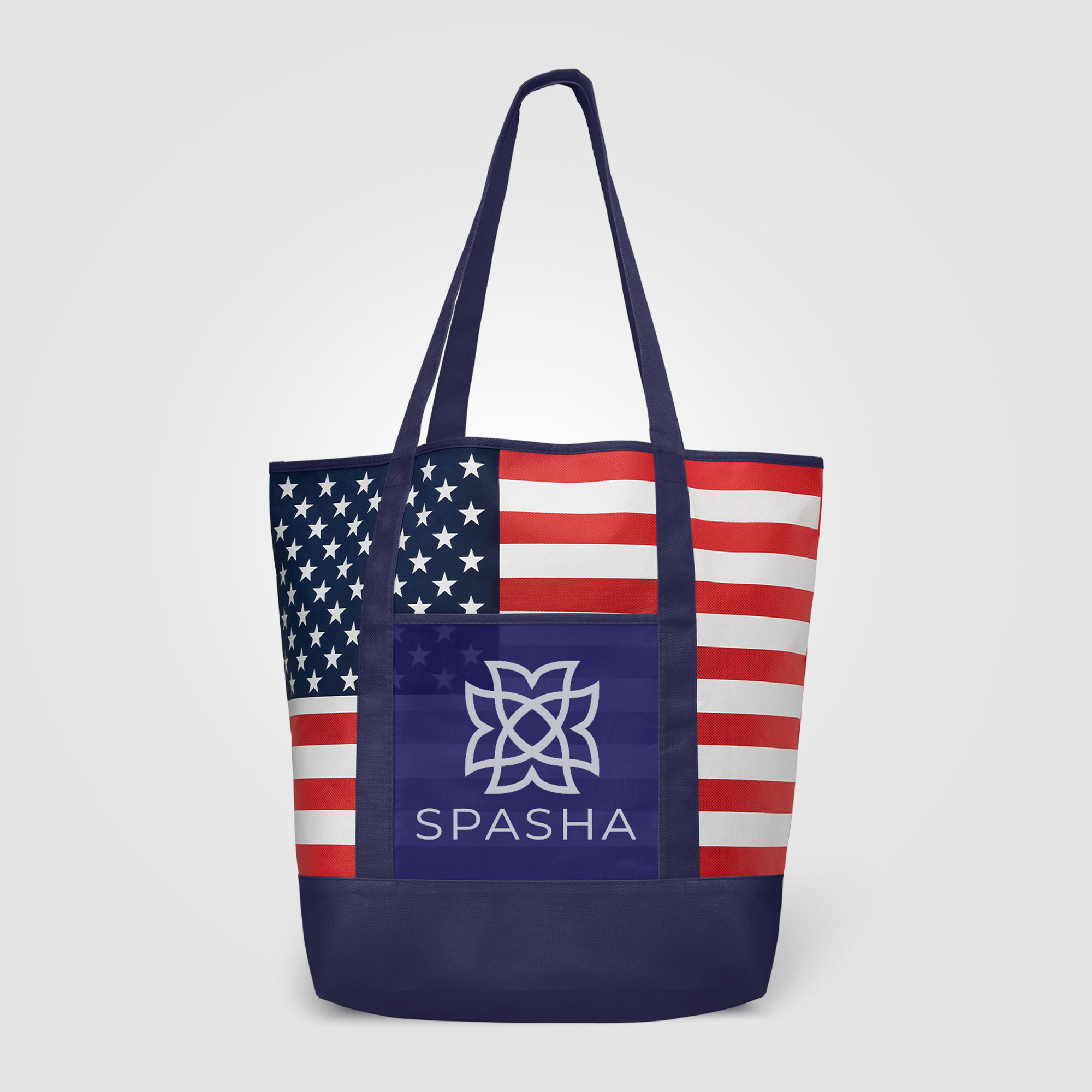 American Flag Non-Woven Tote Bag w/ 210D Pocket 2