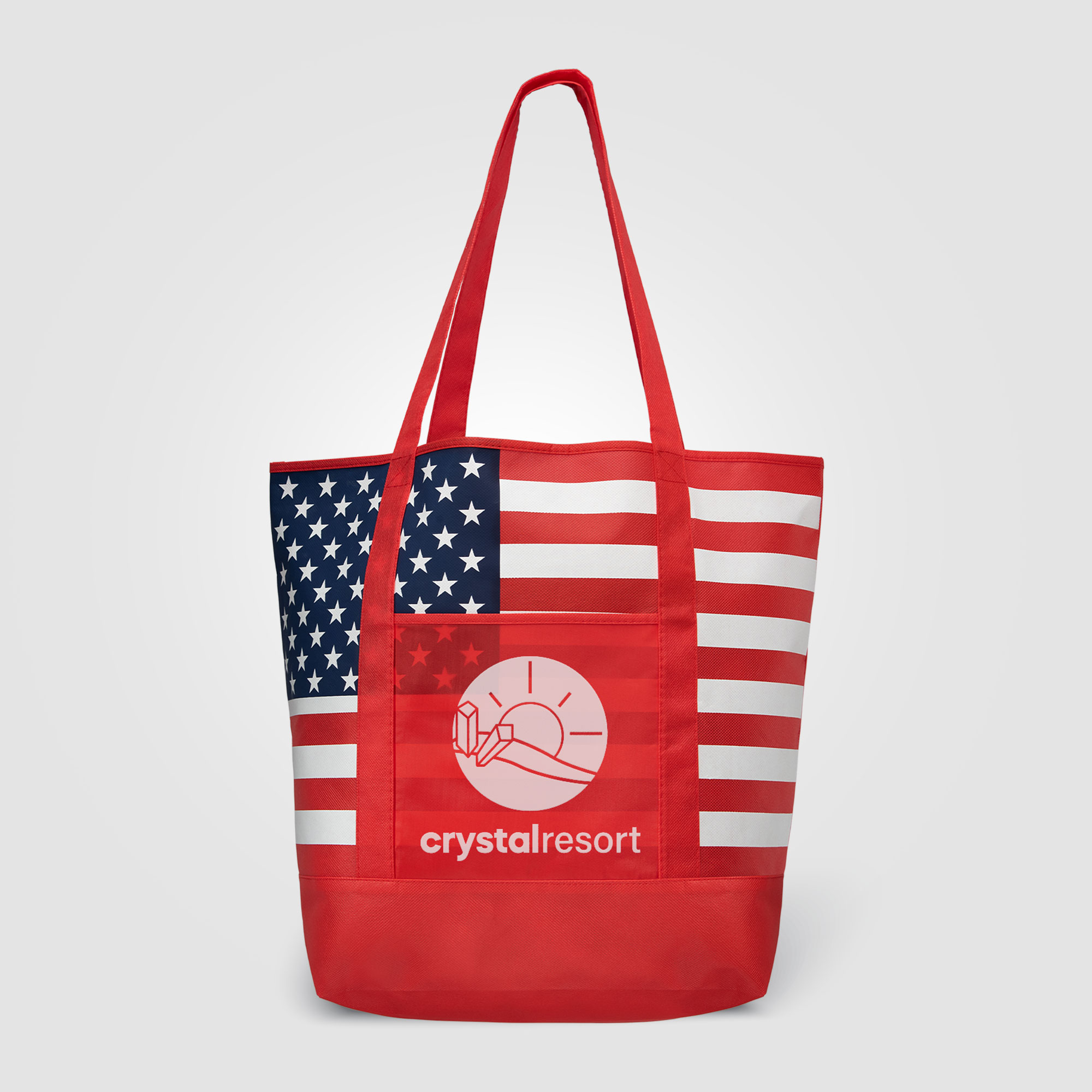 American Flag Non-Woven Tote Bag w/ 210D Pocket 4