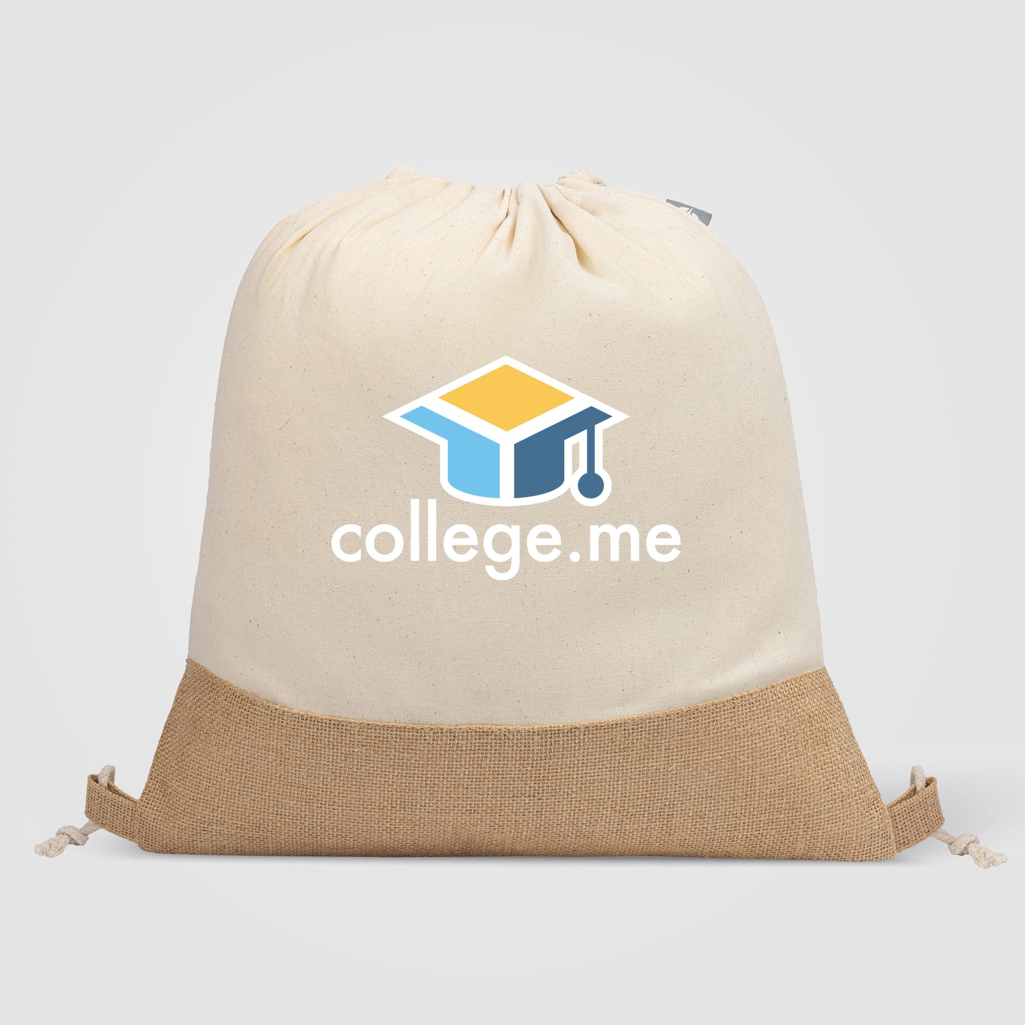 Rio™ Drawstring Bag - 5 oz. Recycled Cotton Blend with Jute