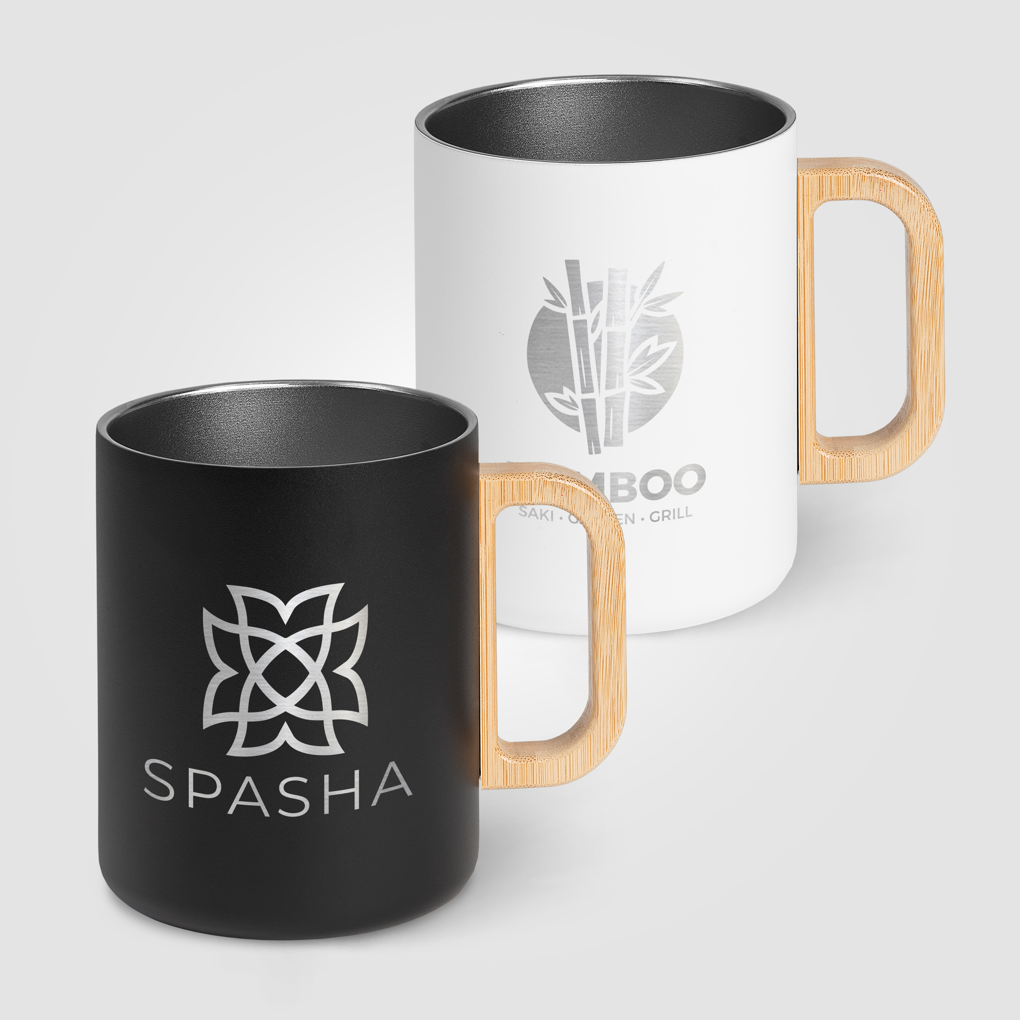 Vancouver - 18 oz. Stainless Steel Double Wall Mug with Bamboo Handle 2