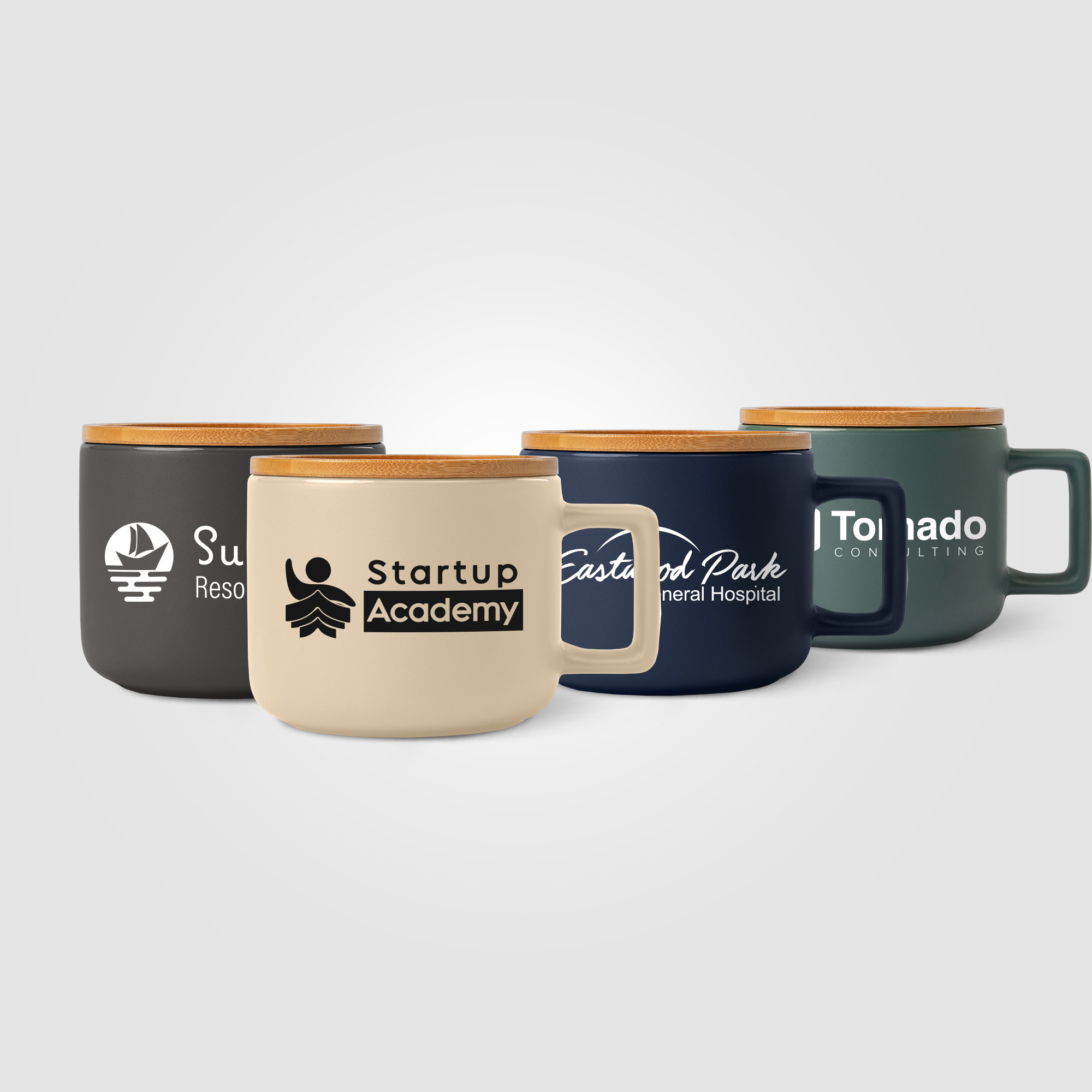 Café Virtuoso -  12 oz. Ceramic Mug with Bamboo Lid, custom mug with logo imprint 29