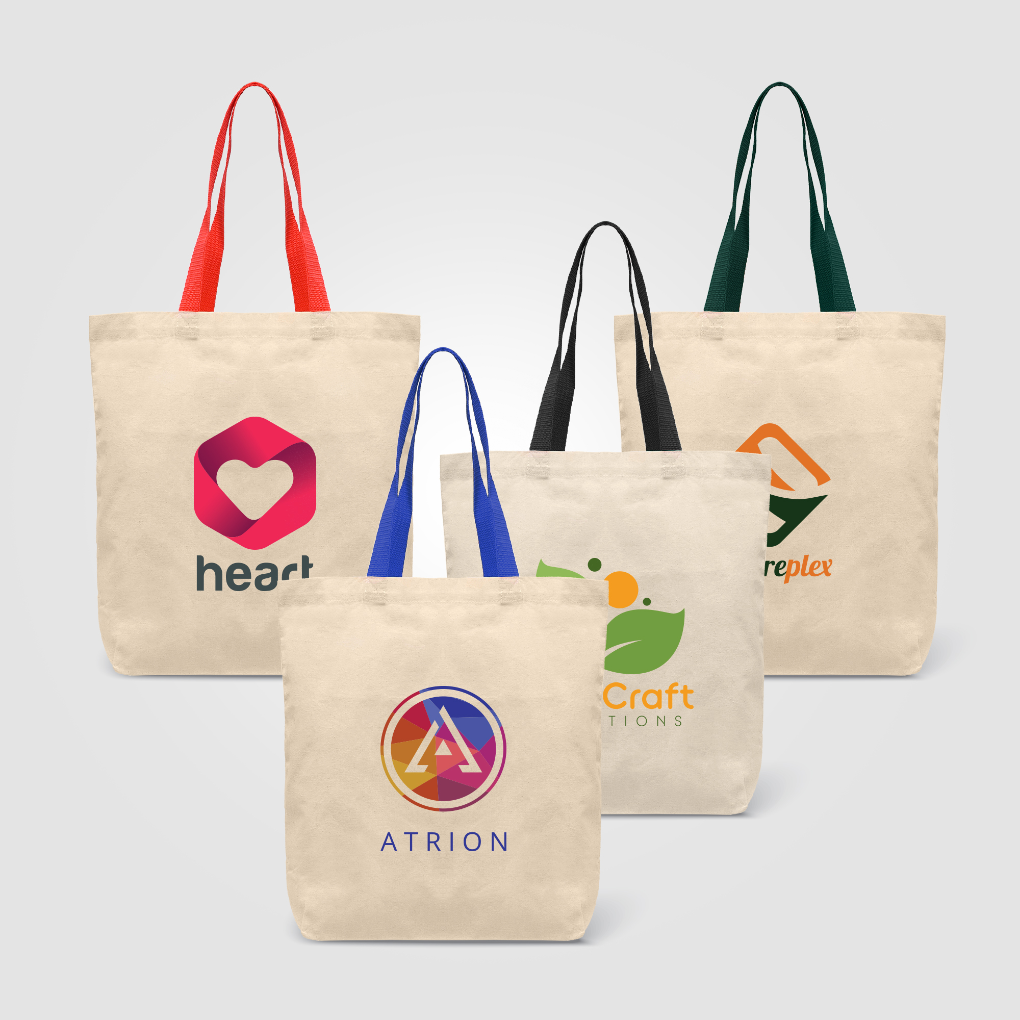 Tonga - 5 oz. Natural Cotton Tote w/ Color Straps