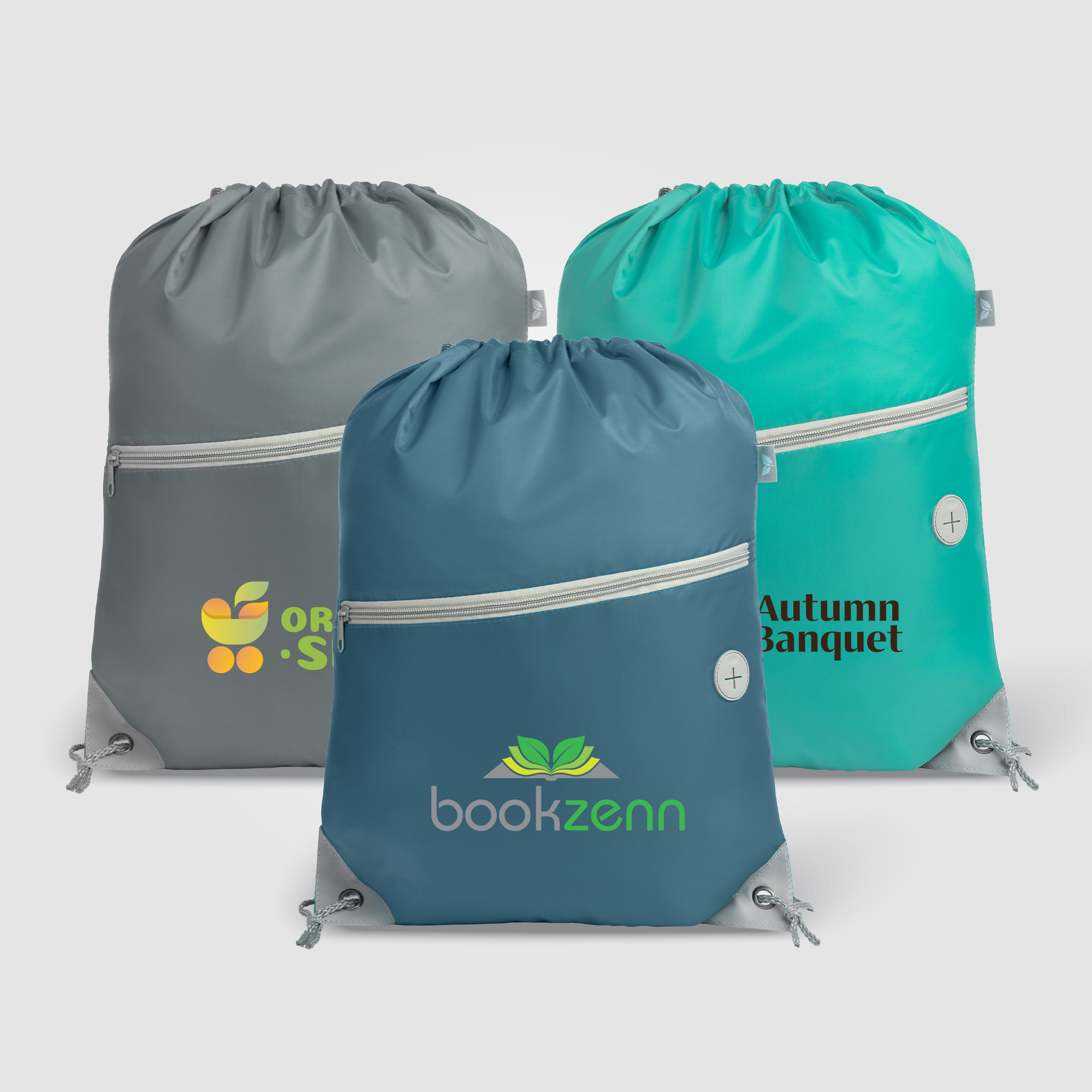 Vilda rPET Drawstring Backpack with Zippered Front Pocket