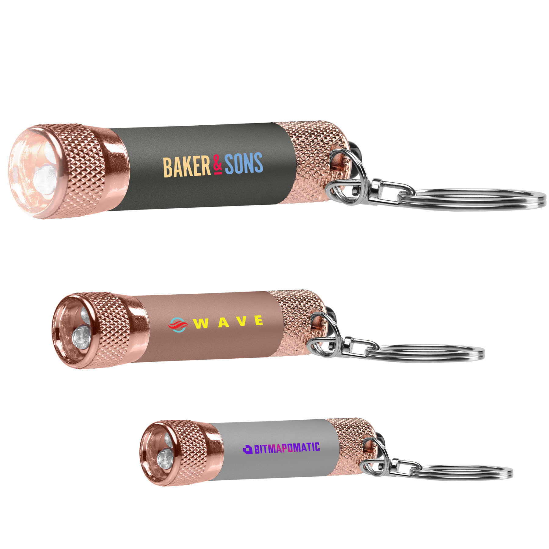 Chroma Softy Rose Gold Metallic - LED Flashlight with Keyring 15