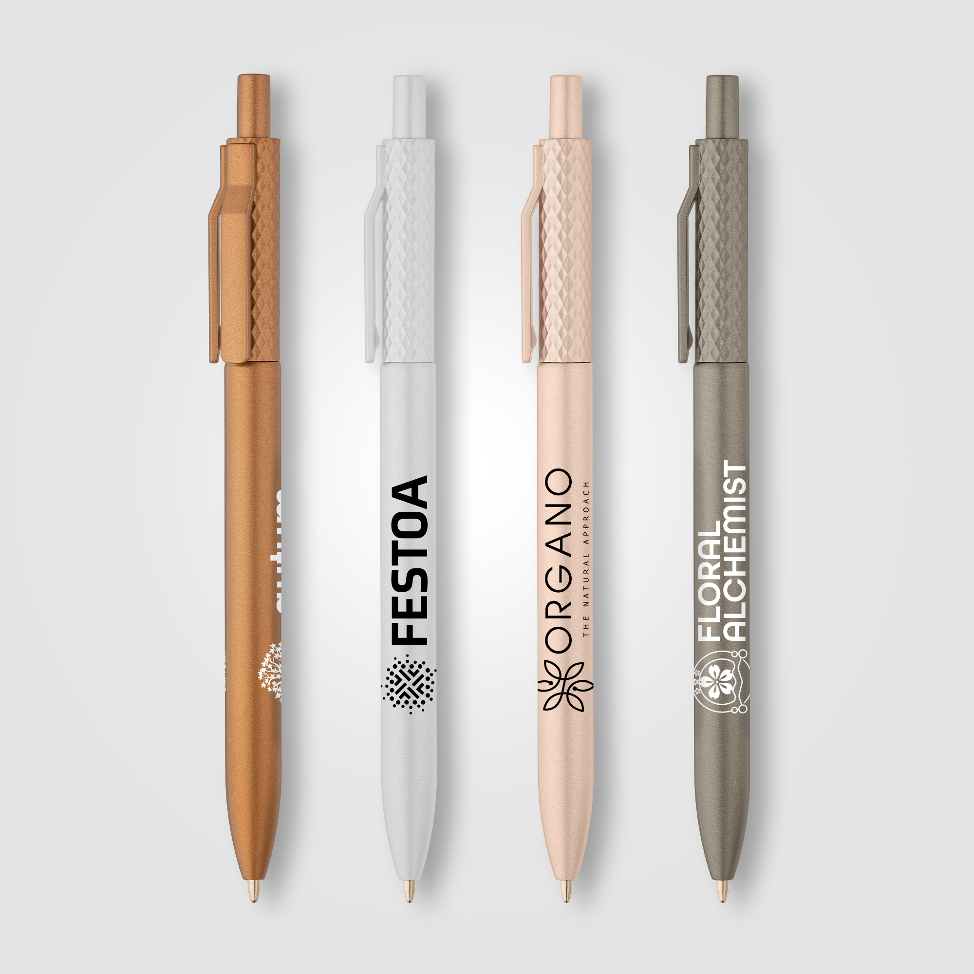 Vale Recycled Plastic Diamond Textured Metallic Pen