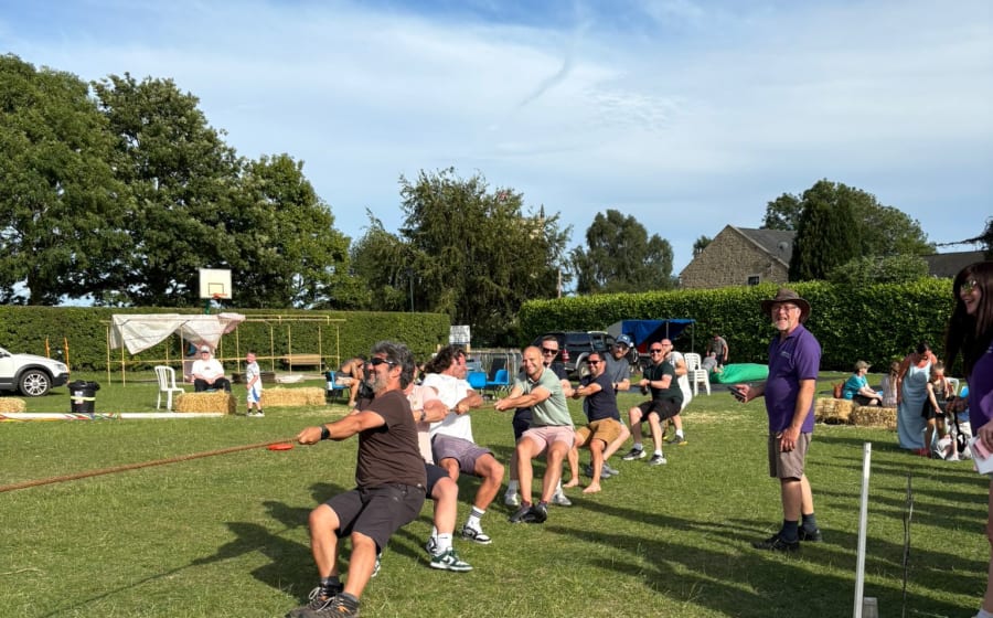 A team taking part in the tractor pull at Feast and Fayre 2026