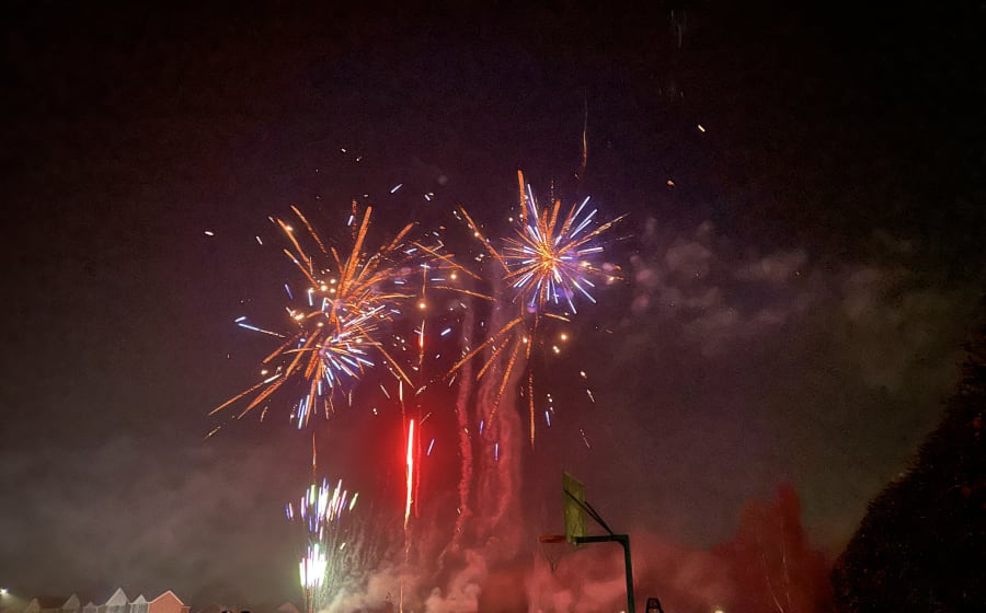 Fireworks above Darrington Village Field