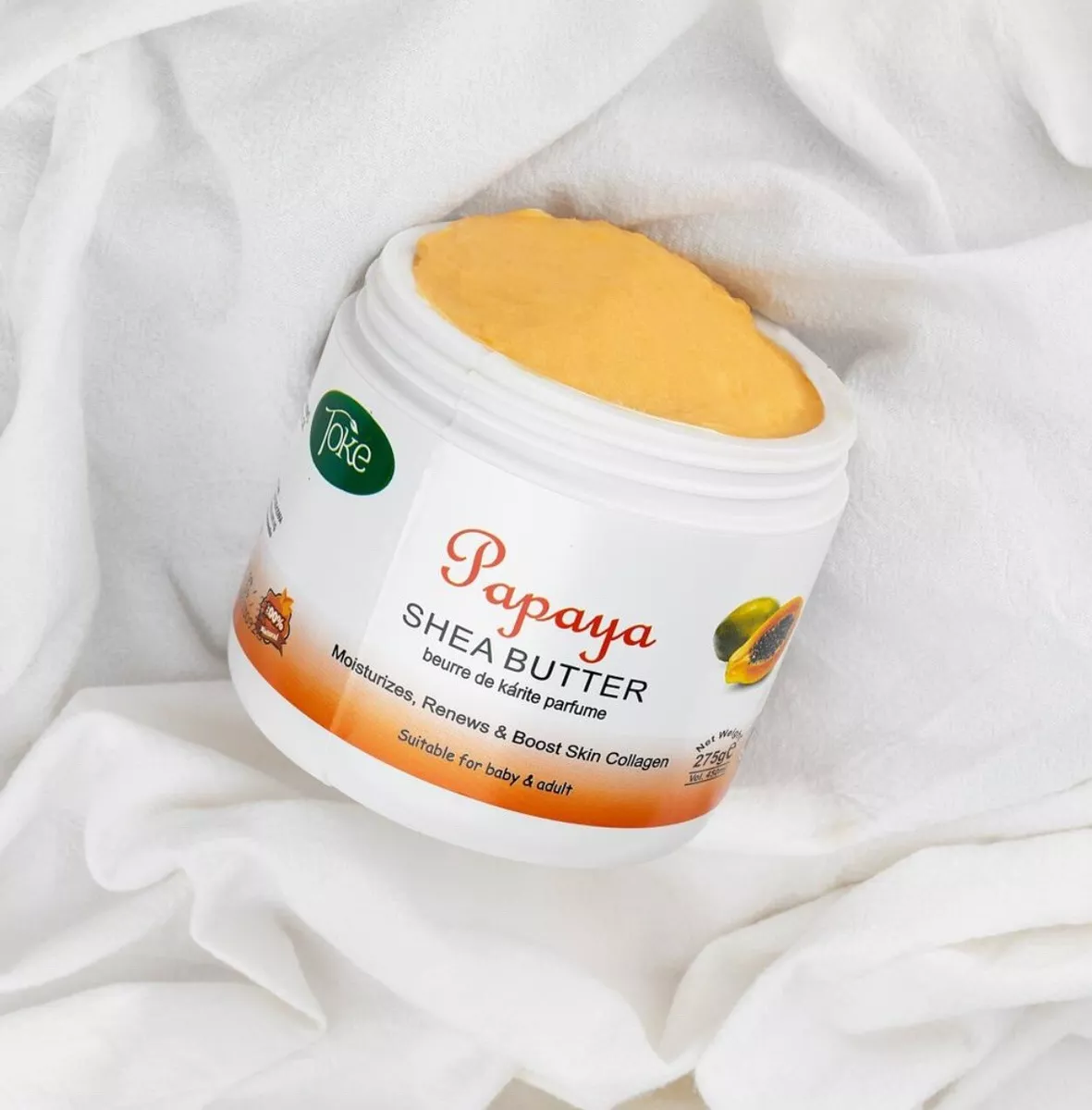 Toke Papaya Shea Butter Cream (450ml)- Moisturizes, Renews, Boost Skin Collagen
