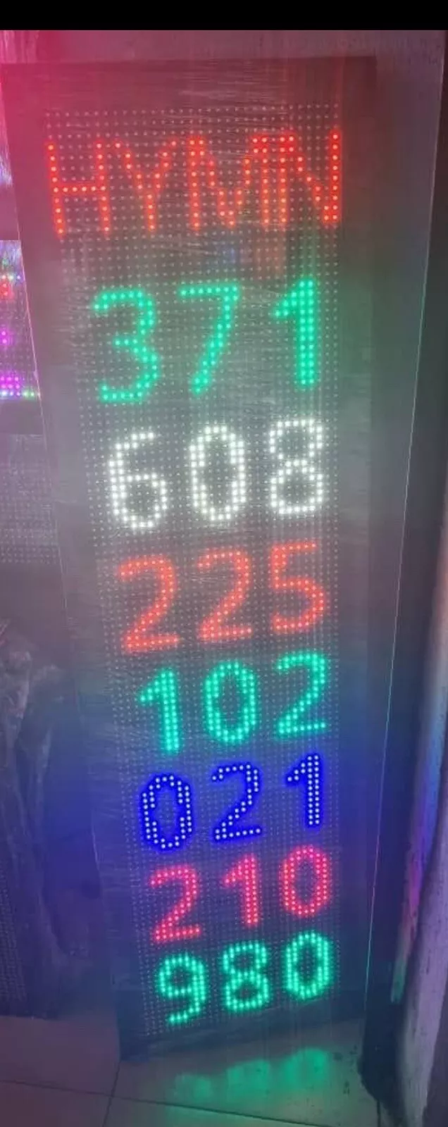 Digital Hymn Board
