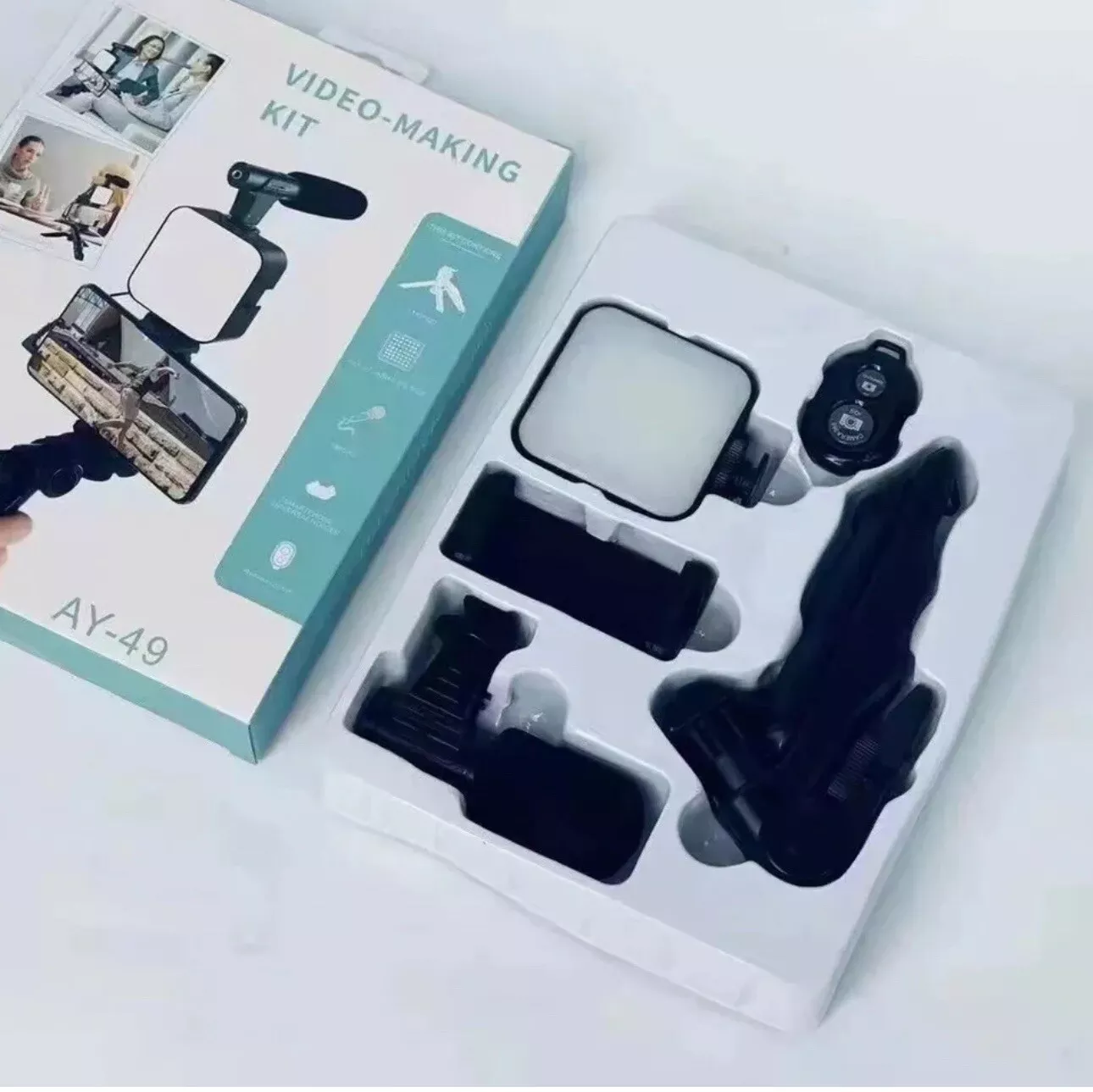 Video Making Kit for Smartphones (Microphone, Light, Portable Tripod, etc)