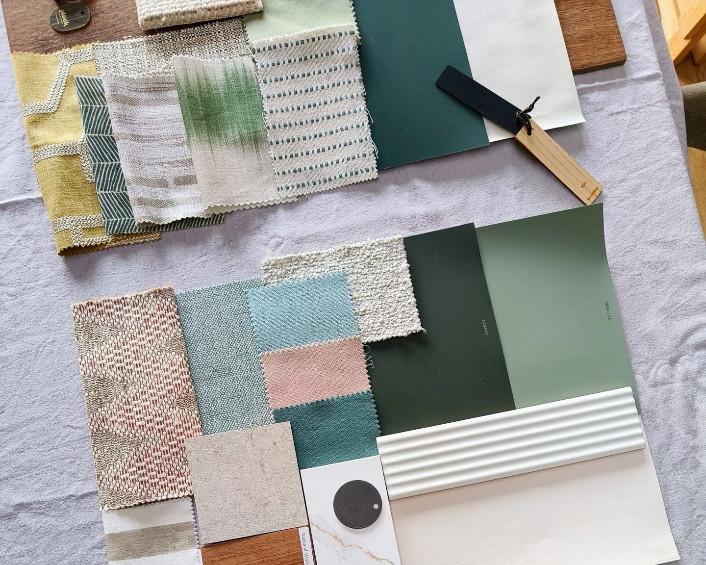 Physical samples board for interior design