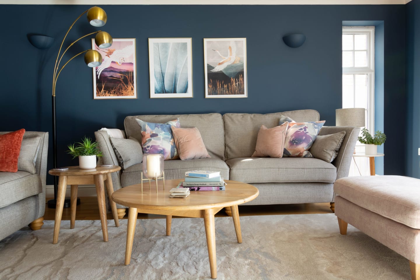 Living room showing rug position