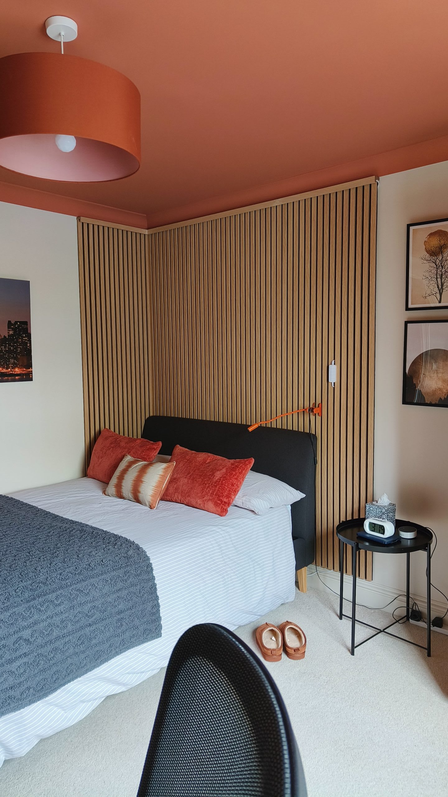 Double bed with bedside