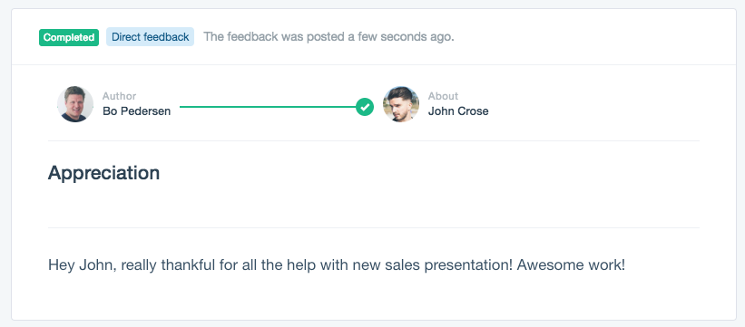 Sending feedback