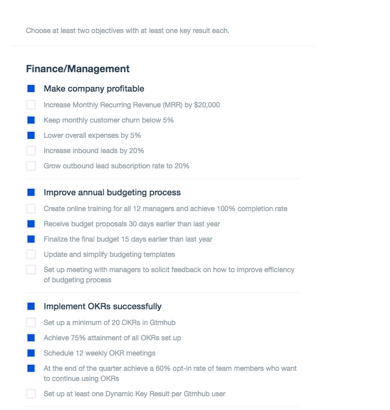 Install OKR templates