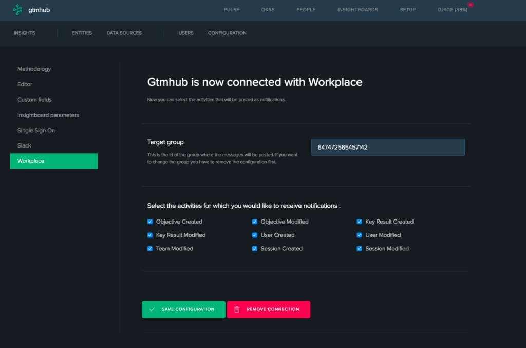 Configuring Gtmhub Workplace integration