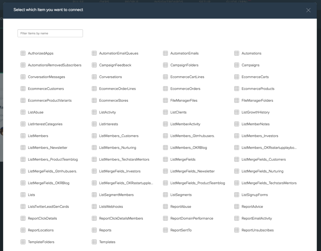 Automate your OKRs for any MailChimp metrics