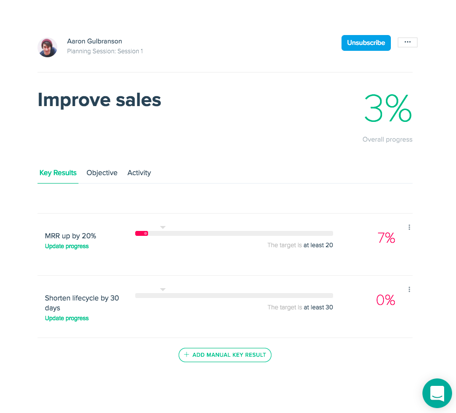 Unsubscribe from OKR updates