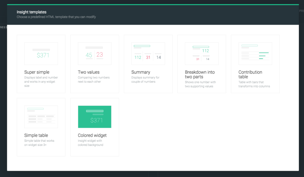 Insight view templates