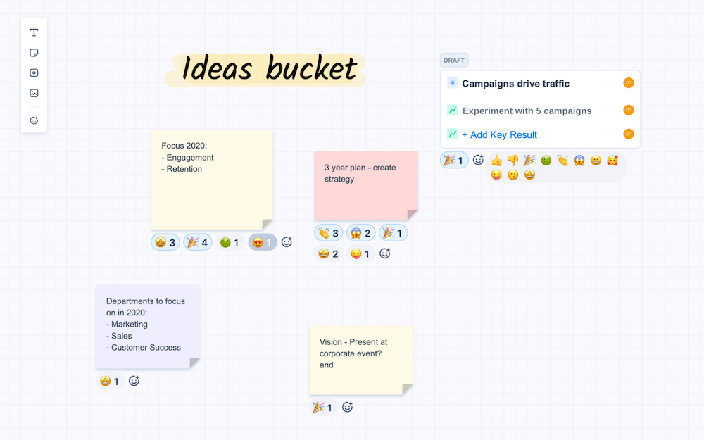 vote and react on whiteboards