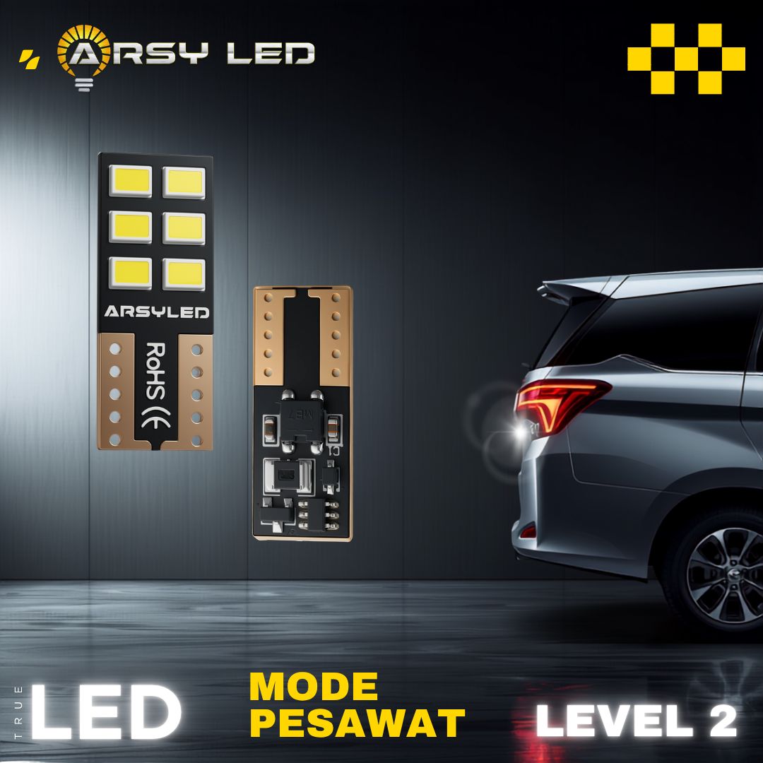 2PCS ARSYLED LAMPU Senja Plat Mobil PESAWAT T10 BLITZ LED Avanza Xenia Calya Sigra Innova Old Brio