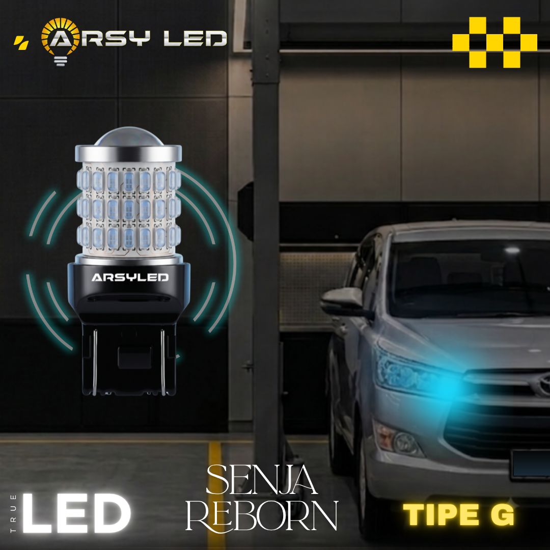 2PCS ARSYLED Lampu LED Senja / Rem Mobil Innova reborn T20 4 kawat 54 titik 4014 Garansi 6 Bulan