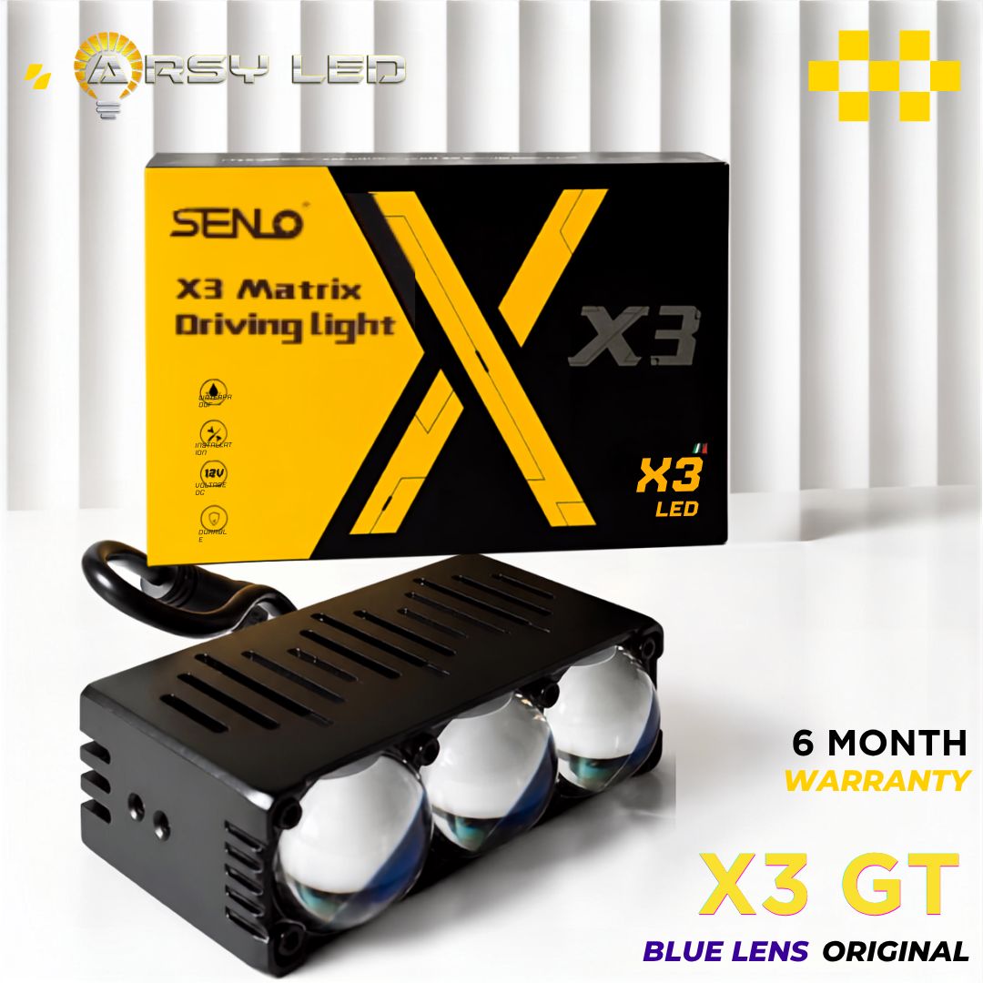 SENLO Mini Laser X3 GT BLUE LENS lampu led motor mobil kabut foglamp sorot 80w