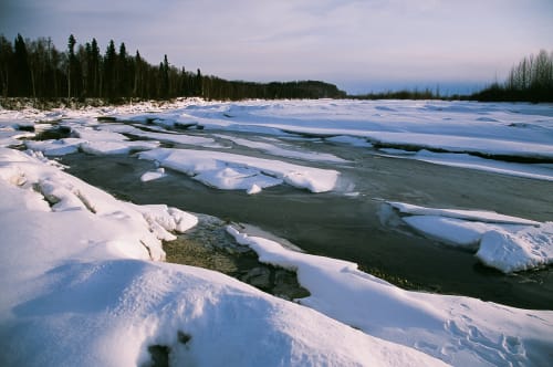 Sustina River at sunset