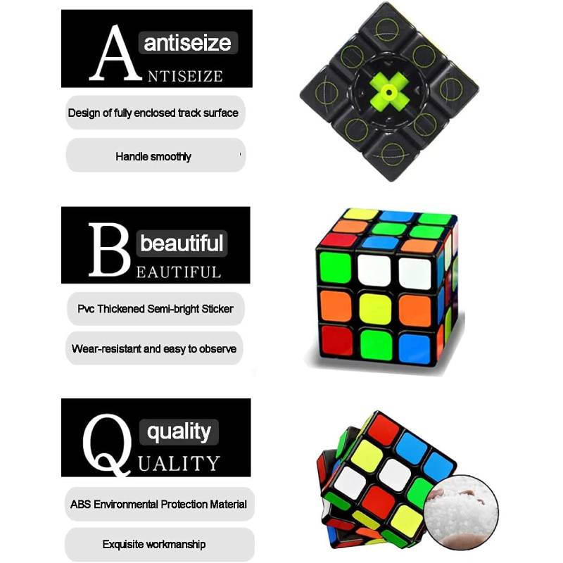 3x3 Magic Speed Cube 3x3x3 Puzzle Party Toy Professional Magic Cube 3D Smooth Puzzle Brain Teasers Twist Toys for Kids Adults detail