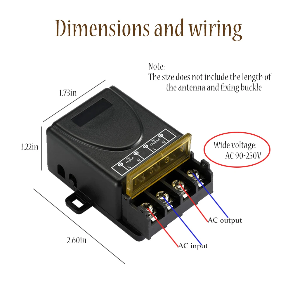 Wireless Remote Switch DIY Device RF433 Remote Control High-power 30A Wide Voltage AC 100-240V detail