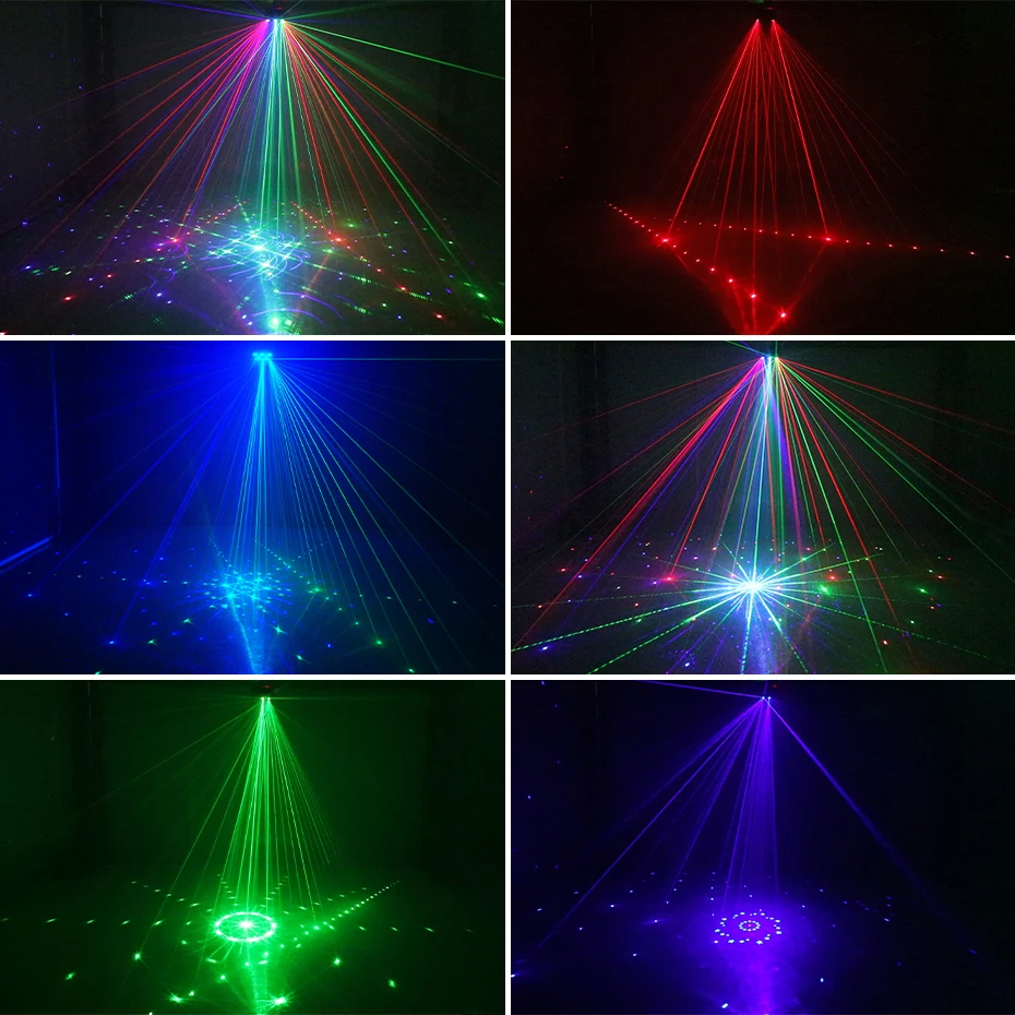ALIEN 21 Hole RGB Party DJ Disco Beam Patterns Stage Laser Light Projector RGB UV LED Strobe Sound Party Holiday Wedding Lamp detail
