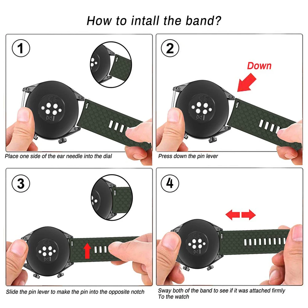 20mm 22mm watch band for Samsung Galaxy watch 6/5/pro/4/6 classic/Active 2 Silicone Sport bracelet huawei gt 4-3-pro-2-2e strap detail