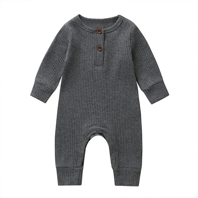 Spring Autumn Newborn Infant Baby Boys Girls Full Sleeve Rib Cotton Romper Playsuit Jumpsuit detail