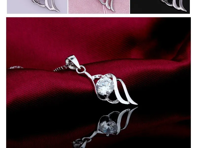 Crystal CZ Snake Pendant Necklace Temperament Silver Color Clavicle Chain Choker Necklaces For Women Wedding Jewelry detail