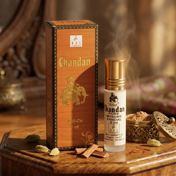 Balaji CHANDAN Pure Mysore Sandal Roll On Attar (8 ml)