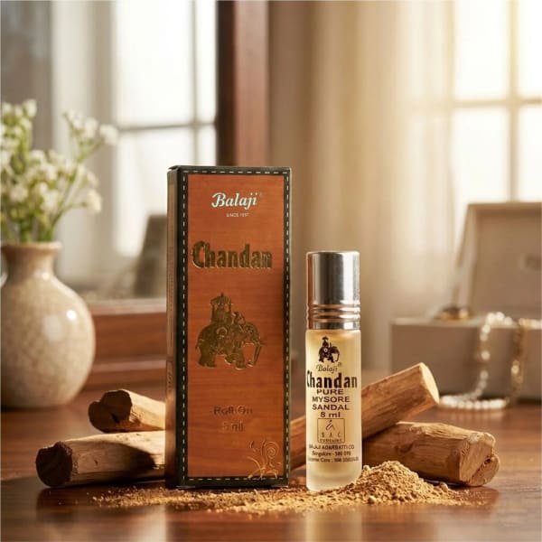 Balaji CHANDAN Pure Mysore Sandal Roll On Attar (8 ml)